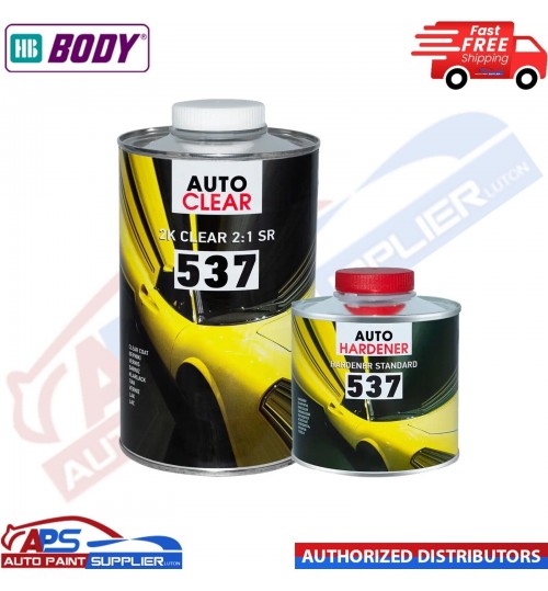 HB BODY AUTO CLEAR 537 2K Scratch Resistant WITH 537 Hardener - 1.5L LACQUER KIT